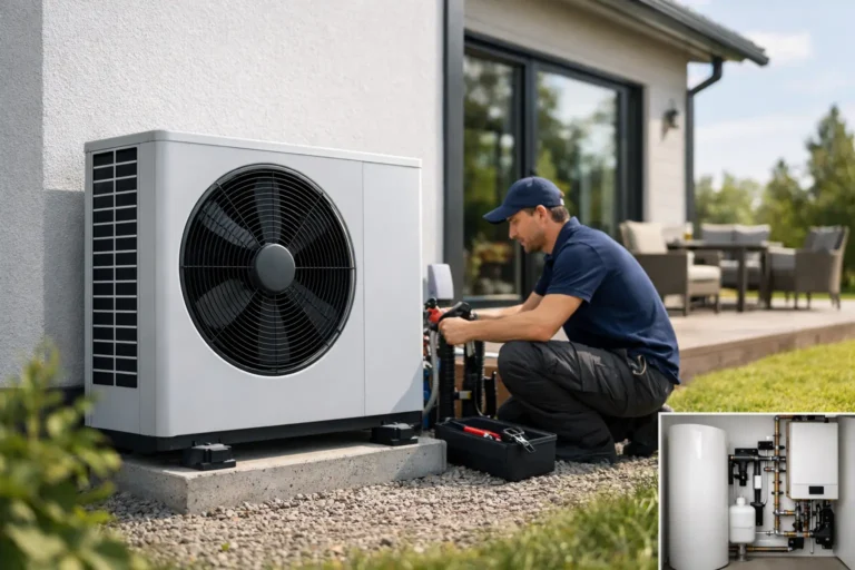 Läs mer om artikeln Installation av luft-vattenvärmepump i villan